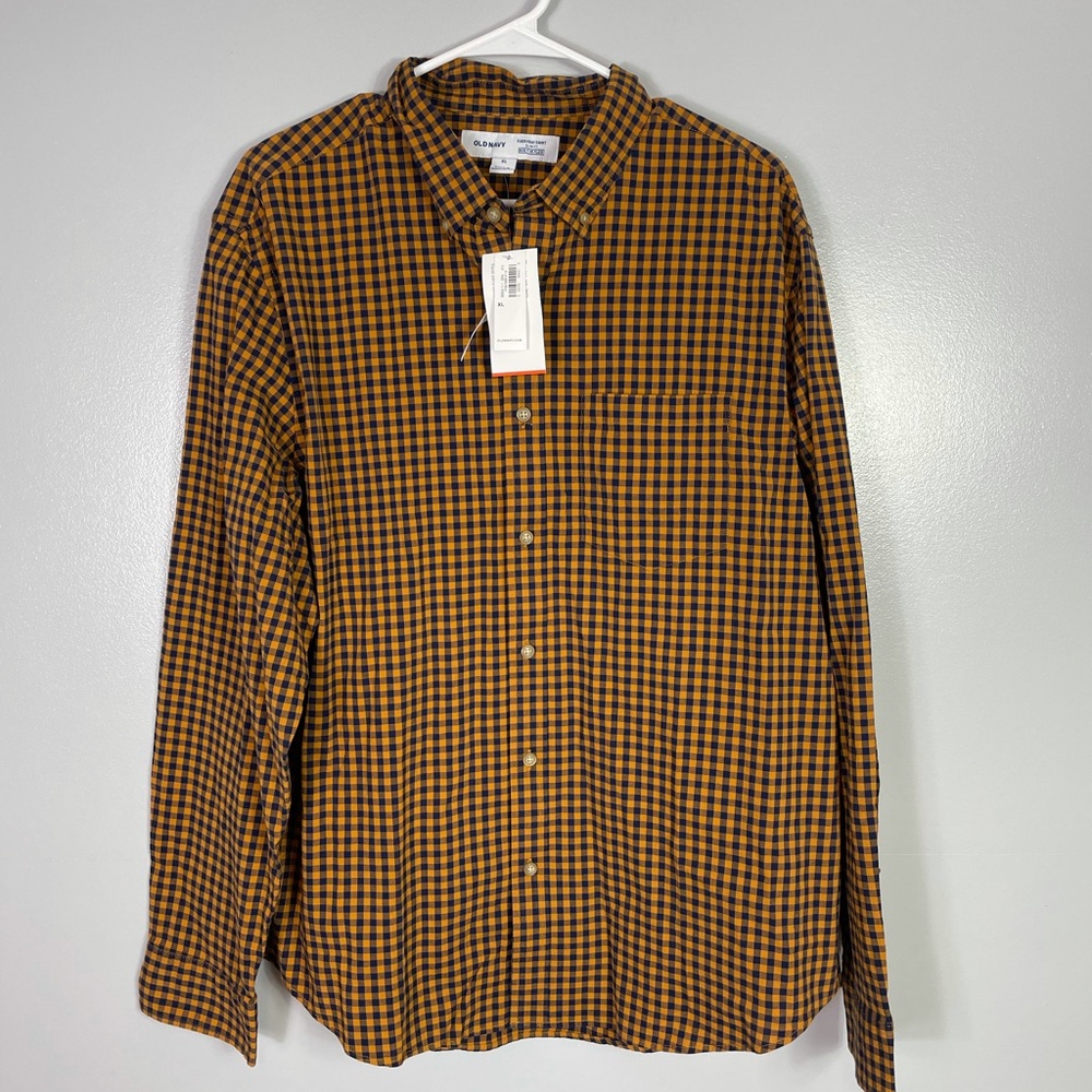 Old Navy shirt slim fit button front gingham XL - Picture 1 of 7